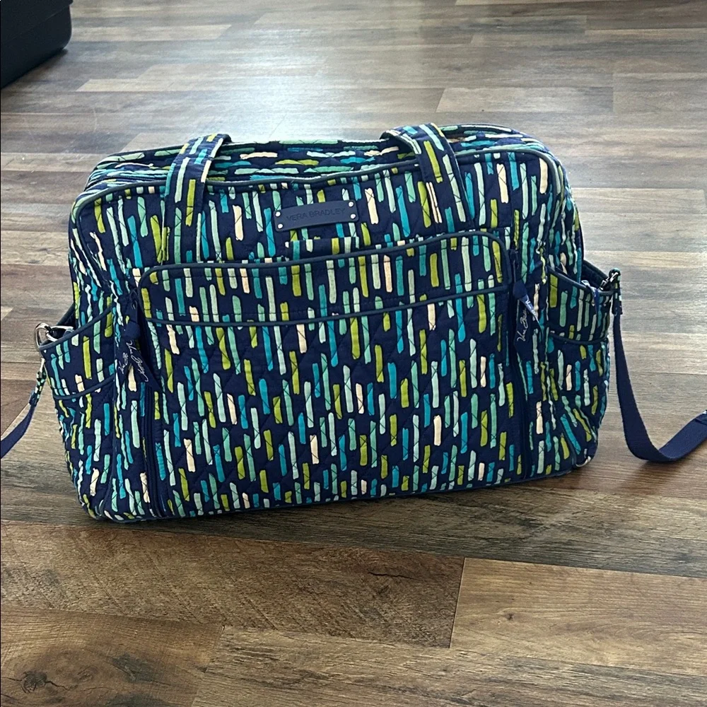Vera Bradley Blue and Green Patterned Baby Bag